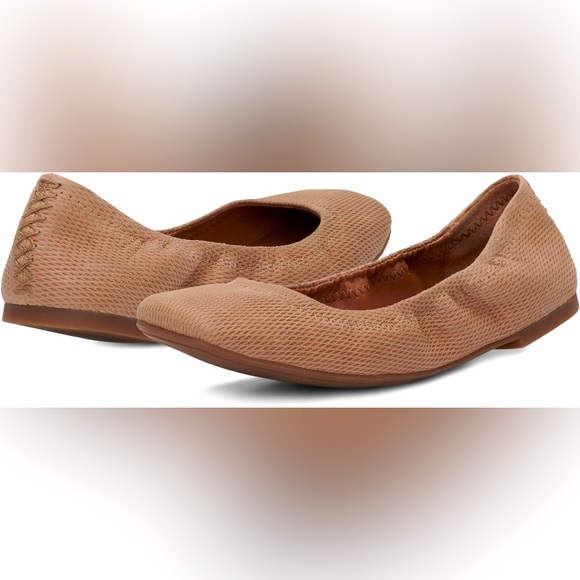 Lucky Brand Juthro Leather Cortado Tan Flats Size 8 - Picture 8 of 8